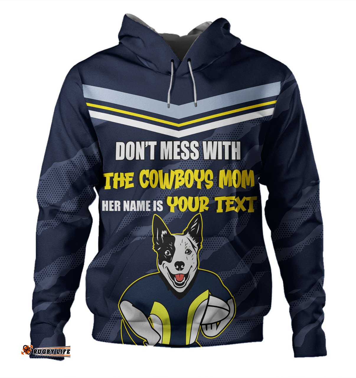 north queensland cowboys mother's day hoodie - screaming mom and crazy fan