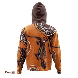 australia aboriginal inspired hoodie - aboriginal art with lizard hoodie