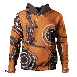australia aboriginal inspired hoodie - aboriginal art with lizard hoodie
