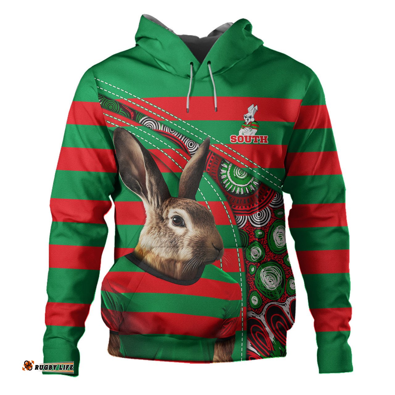 south sydney rabbitohs hoodie custom team of us die hard fan supporters aboriginal inspired