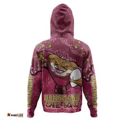 queensland cane toads custom hoodie - team with dot and star patterns for tough fan hoodie