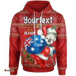 aboriginal christmas hoodie custom australia koala ugly christmas with aboriginal inspired red hoodie
