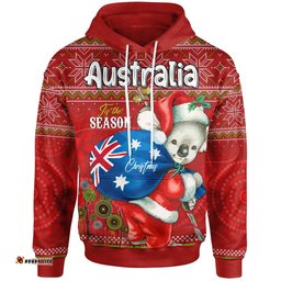 aboriginal christmas hoodie custom australia koala ugly christmas with aboriginal inspired red hoodie