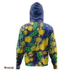 australia aboriginal hoodie - australian yellow wattle flower artwork hoodie