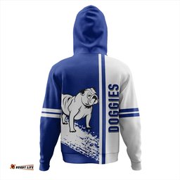canterbury-bankstown bulldogs hoodie - bulldogs mascot quater style