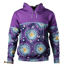 australia aboriginal custom hoodie - purple abstract seamless pattern with aboriginal inspired hoodie
