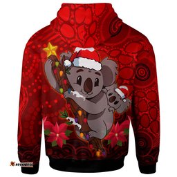 aboriginal christmas hoodie custom aussie koala christmas poinsettia with aboriginal inspired hoodie