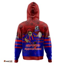 newcastle knights custom indigenous hoodie - stand up newcastle knights our town our team hoodie