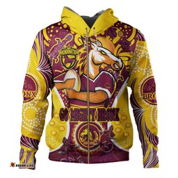 brisbane broncos custom hoodie - go mighty broncos indigenous art personalised player name and number hoodie