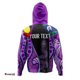 australia aboriginal custom hoodie - purple indigenous rainbow serpent inspired hoodie