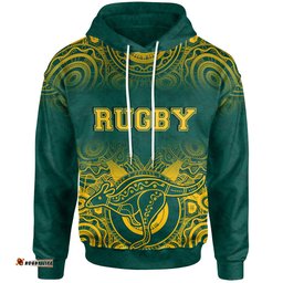 australia rugby hoodie - aboriginal inspired wallabies kangaroo