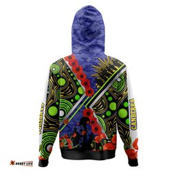 canberra raiders anzac hoodie - canberra raiders lest we forget aboriginal inspired hoodie