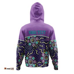 australia aboriginal custom hoodie - purple painting with aboriginal inspired dot hoodie
