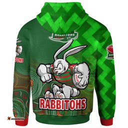 south sydney rabbitohs hoodie - south sydney rabbitohs pride of aboriginal inspired patterns hoodie