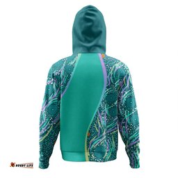 australia aboriginal custom hoodie - turquoise dot dreamtime hoodie