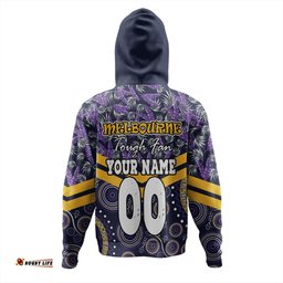 melbourne storm hoodie - tropical patterns and dot painting eat sleep rugby repeat