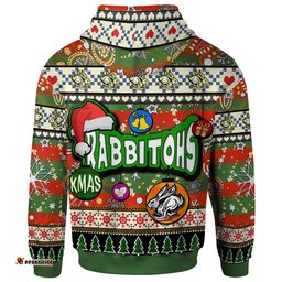 south sydney rabbitohs hoodie - custom xmas south sydney rabbitohs balls, snowflake with aboriginal inspired patterns hoodie