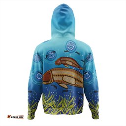 australia aboriginal hoodie - mother and baby dugong aboriginal art inspired hoodie