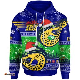 parramatta eels christmas hoodie - custom parramatta eels ugly christmas and aboriginal inspired patterns hoodie
