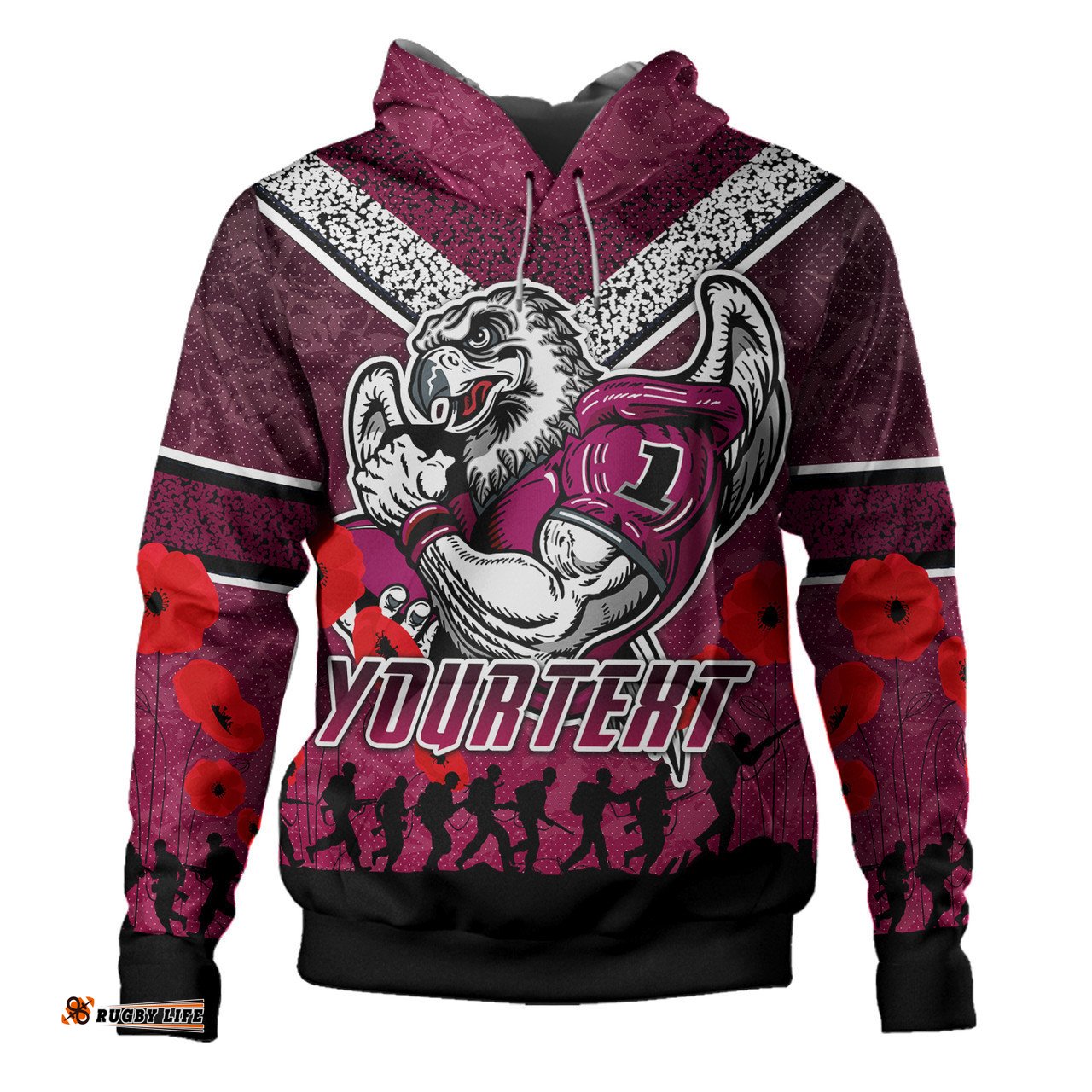 australia manly hoodie - custom anzac eagle hoodie