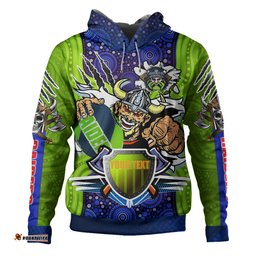 canberra raiders custom hoodie - indigenous vikings power scratch style hoodie