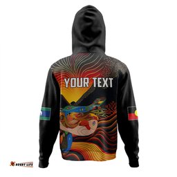 australia aboriginal custom hoodie - rainbow serpent in aboriginal dreaming art inspired hoodie