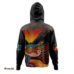 australia aboriginal custom hoodie - rainbow serpent in aboriginal dreaming art inspired hoodie