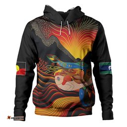 australia aboriginal custom hoodie - rainbow serpent in aboriginal dreaming art inspired hoodie