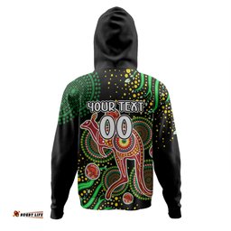 australia kangaroo aboriginal custom hoodie - aboriginal plant with kangaroo colorful art hoodie