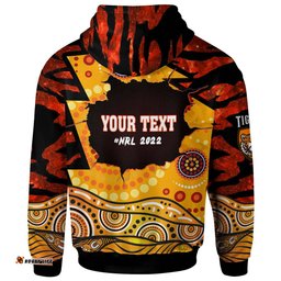 wests tigers hoodie - custom west wests tigers aboriginal inspired style with tiger stripes patterns