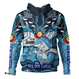 cronulla-sutherland sharks naidoc week custom hoodie - for our elders home jersey hoodie