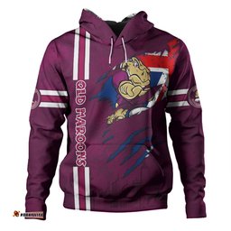 queensland maroons hoodie - happy australia day flag scratch style