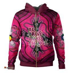 australia national reconciliation week custom hoodie - celebrate indigenous history & culture "be brave. make change" hoodie
