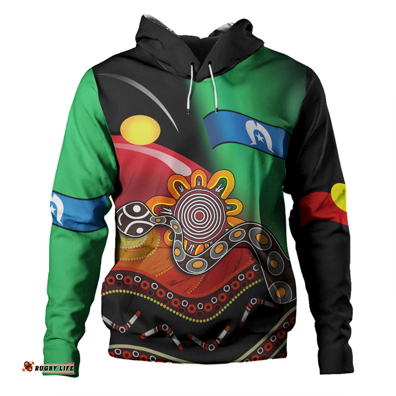 australia aboriginal custom hoodie - the rainbow serpent dreamtime give shape to the earth hoodie