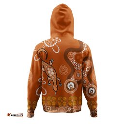 australia goanna aboriginal hoodie - indigenous dot goanna (orange) hoodie