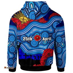 brumbies rugby hoodie - custom anzac day brumbies aboriginal inspired pattern with horse and poppy flower