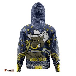 north queensland cowboys custom hoodie - custom with aboriginal inspired style of dot painting patterns  hoodie