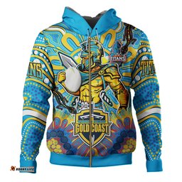 gold coast titans custom hoodie - stand up titans indigenous aboriginal inspired hoodie