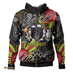 penrith panthers custom hoodie - mighty black the proud of penrith panthers indigenous scratch hoodie