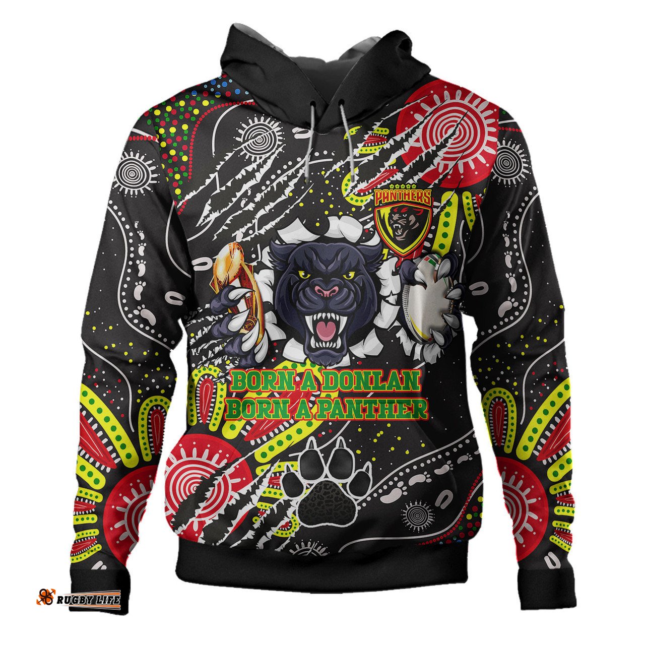 penrith panthers custom hoodie - mighty black the proud of penrith panthers indigenous scratch hoodie