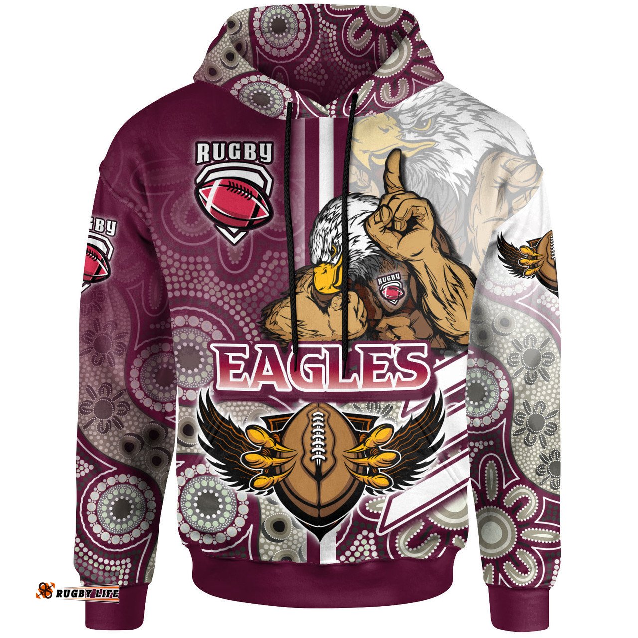australia sea eagles hoodie - custom australia sea eagles ball aboriginal inspired indigenous sport style hoodie