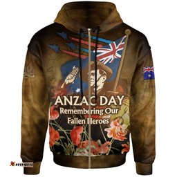 anzac day hoodie custom remembering our fallen heroes hoodie
