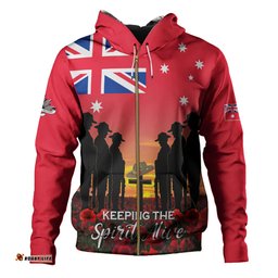 australia hoodie - anzac day australian red ensign