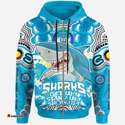 cronulla-sutherland sharks naidoc week hoodie - custom indigenous sharkies naidoc week celebrations hoodie