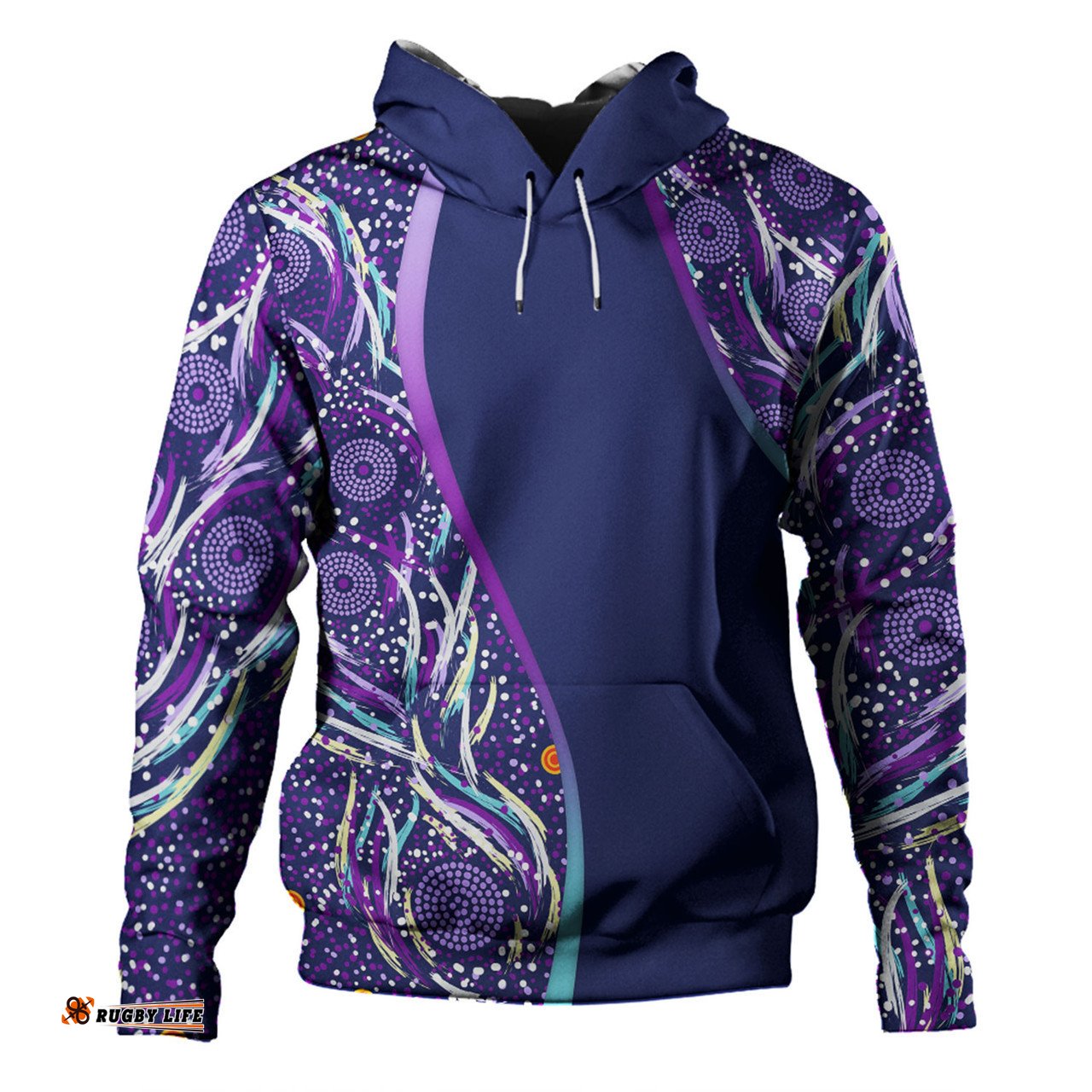 australia aboriginal custom hoodie - purple dot dreamtime hoodie