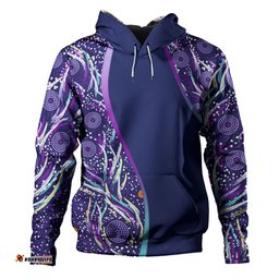 australia aboriginal custom hoodie - purple dot dreamtime hoodie