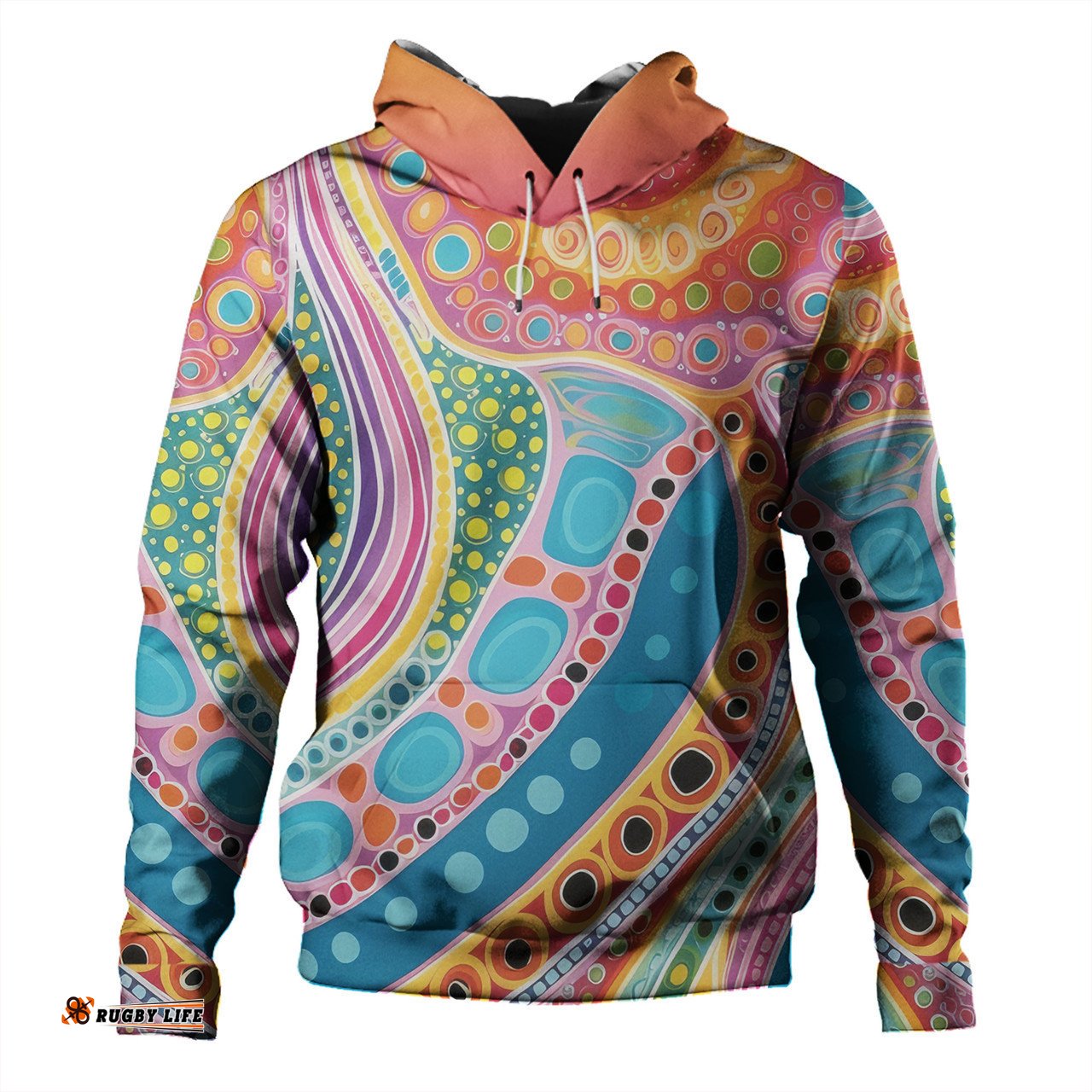 australia aboriginal hoodie - aboriginal colourful dots art inspired hoodie