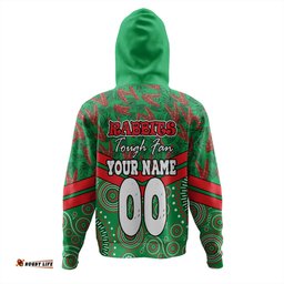 south sydney rabbitohs hoodie - tropical patterns and dot painting eat sleep rugby repeat
