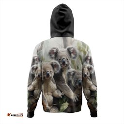 australia koala hoodie - three koalas with gum trees ver2 hoodie