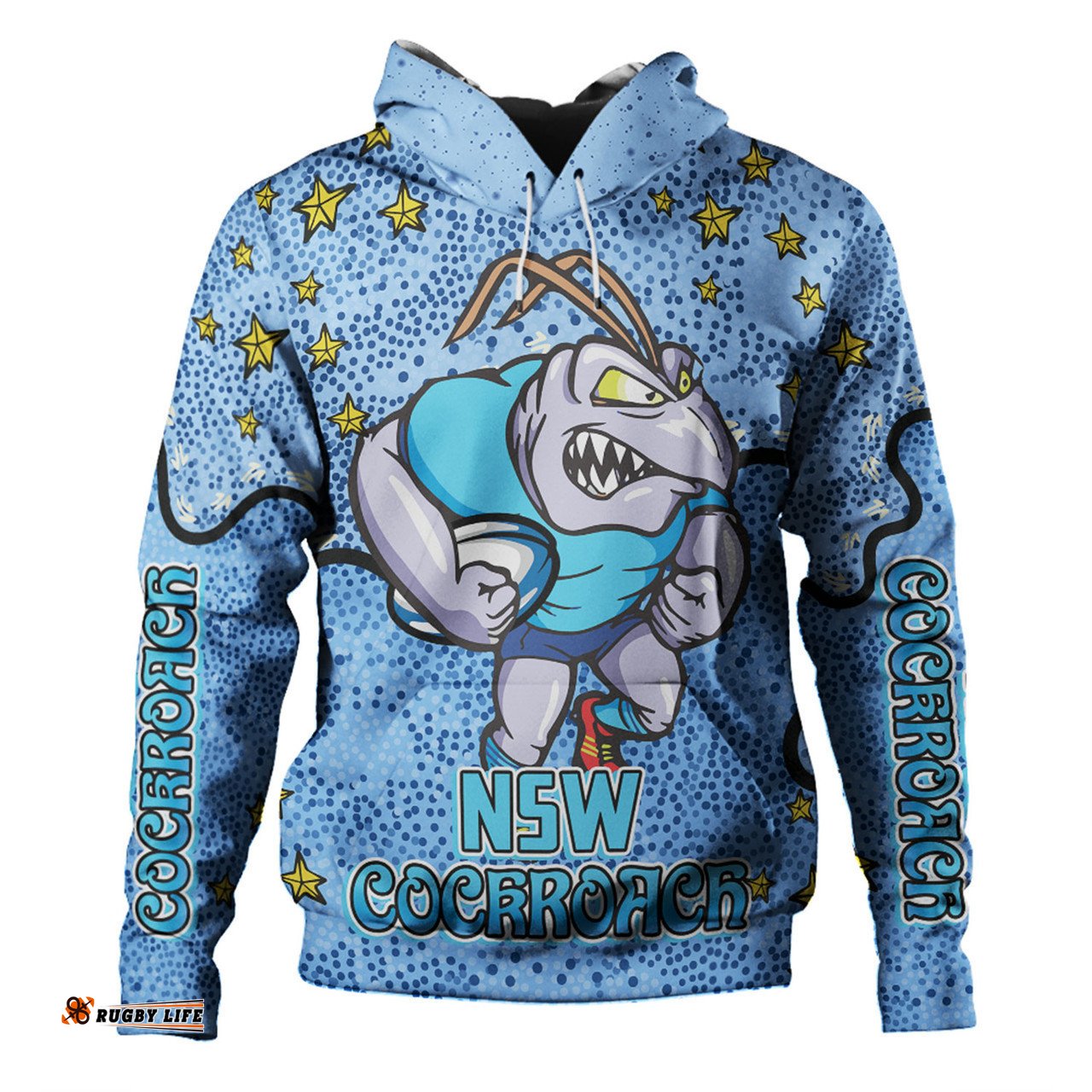 new south wales cockroaches custom hoodie - team with dot and star patterns for tough fan hoodie